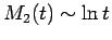 $ M_2(t)\sim\ln t$