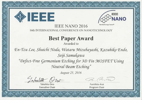 IEEE NANO 2016 Best Paper Award
